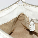 FENDI Celeria Chain Shoulder Bag Leather White Silver Auth ka4444A-19