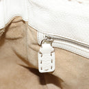 FENDI Celeria Chain Shoulder Bag Leather White Silver Auth ka4444A-20