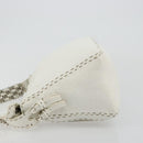 FENDI Celeria Chain Shoulder Bag Leather White Silver Auth ka4444A-4