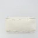 FENDI Celeria Chain Shoulder Bag Leather White Silver Auth ka4444A-5