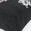 PRADA Bijoux Tote Bag Nylon Black Silver Auth ka4445A-9