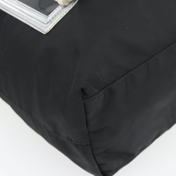 PRADA Bijoux Tote Bag Nylon Black Silver Auth ka4445A