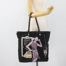 PRADA Bijoux Tote Bag Nylon Black Silver Auth ka4445A-22