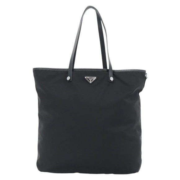 PRADA Bijoux Tote Bag Nylon Black Silver Auth ka4445A