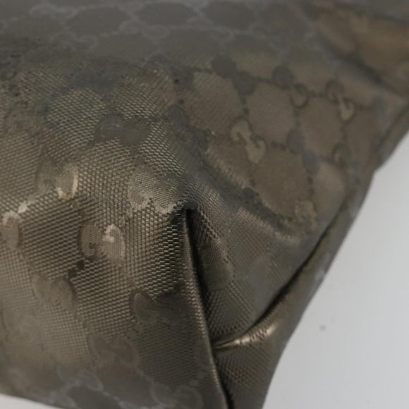 GUCCI GG Implementation Hand Bag Bronze Silver 211138 Auth ka4446