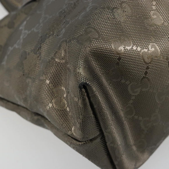 GUCCI GG Implementation Hand Bag Bronze Silver 211138 Auth ka4446