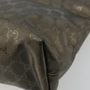 GUCCI GG Implementation Hand Bag Bronze Silver 211138 Auth ka4446-15