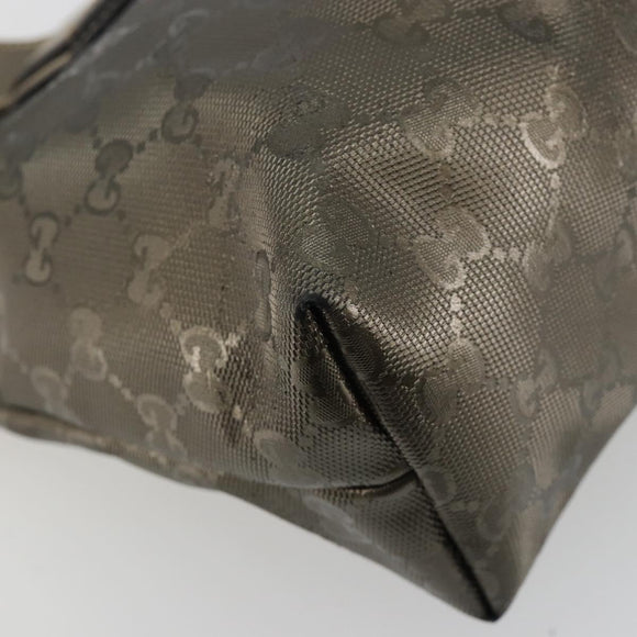 GUCCI GG Implementation Hand Bag Bronze Silver 211138 Auth ka4446