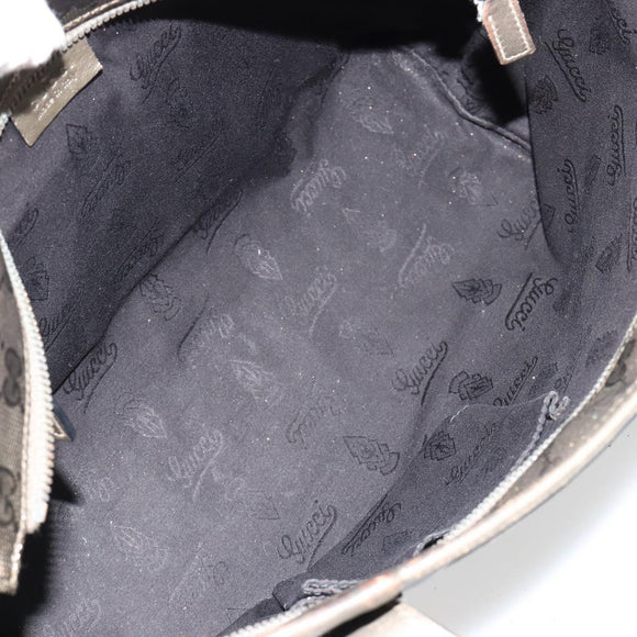 GUCCI GG Implementation Hand Bag Bronze Silver 211138 Auth ka4446