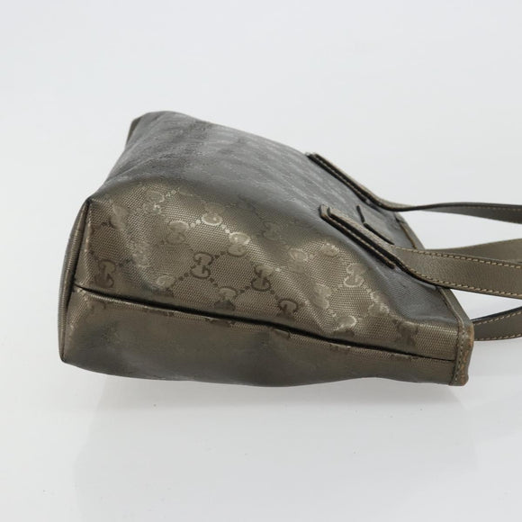 GUCCI GG Implementation Hand Bag Bronze Silver 211138 Auth ka4446