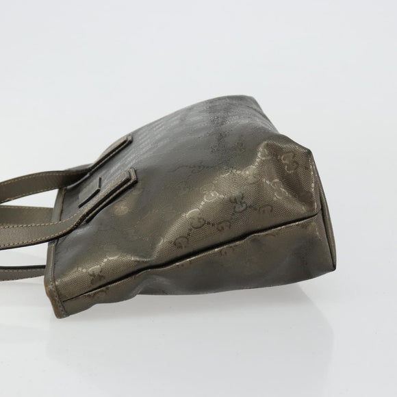 GUCCI GG Implementation Hand Bag Bronze Silver 211138 Auth ka4446