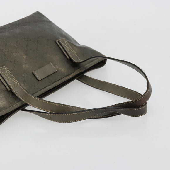 GUCCI GG Implementation Hand Bag Bronze Silver 211138 Auth ka4446