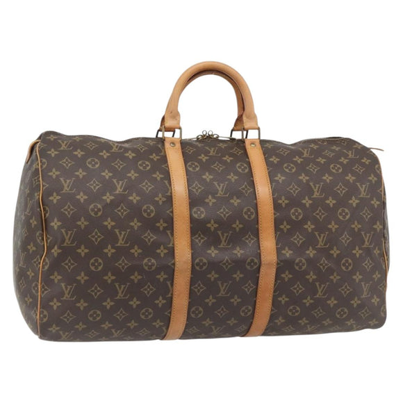 LOUIS VUITTON Monogram Keepall 55 Boston Bag M41424 LV Auth ka4447