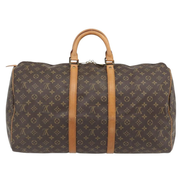 LOUIS VUITTON Monogram Keepall 55 Boston Bag M41424 LV Auth ka4447
