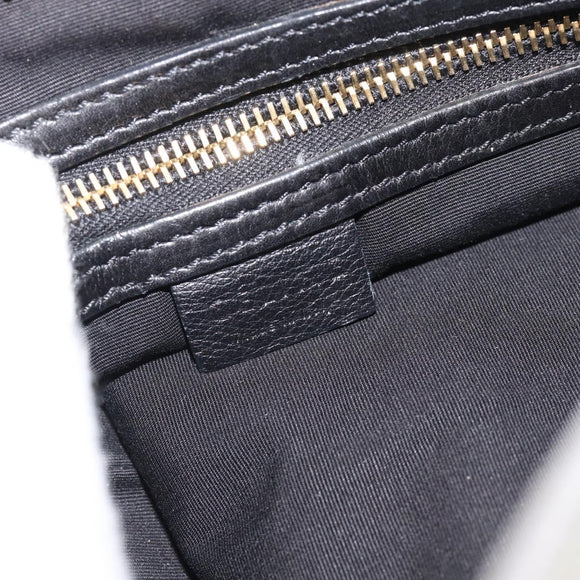 CELINE Shoulder Bag Leather Gray Gold Auth ka4448