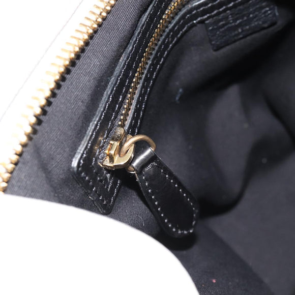 CELINE Shoulder Bag Leather Gray Gold Auth ka4448