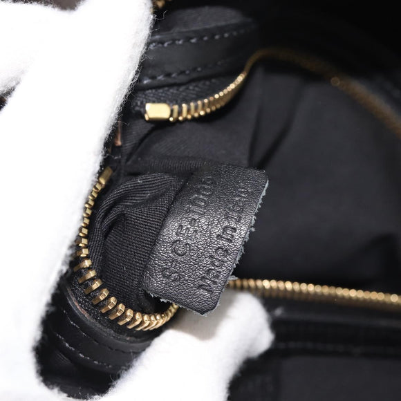 CELINE Shoulder Bag Leather Gray Gold Auth ka4448