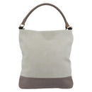 CELINE Shoulder Bag Leather Gray Gold Auth ka4448-2