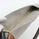 CELINE Shoulder Bag Leather Gray Gold Auth ka4448-6