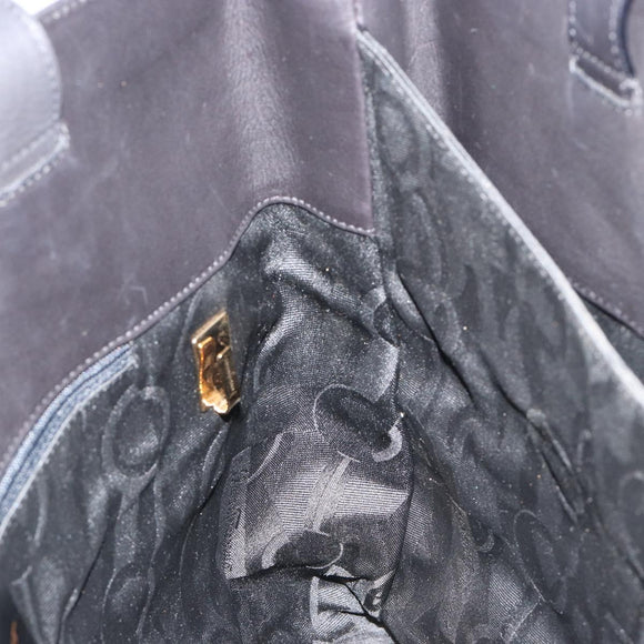 Salvatore Ferragamo Handtas Leer Zwart Goud Auth ka4450A