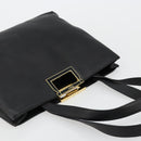 Salvatore Ferragamo Handtas Leer Zwart Goud Auth ka4450A-6