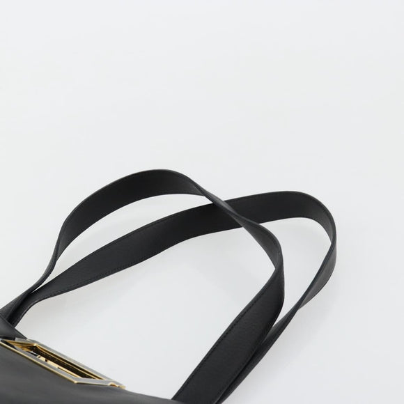 Salvatore Ferragamo Handtas Leer Zwart Goud Auth ka4450A