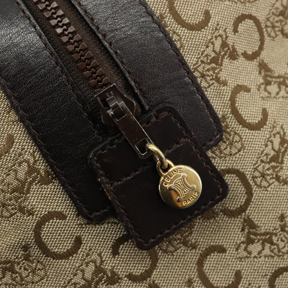 CELINE C Sulky Hand Bag Canvas Beige Gold Auth ka4451A