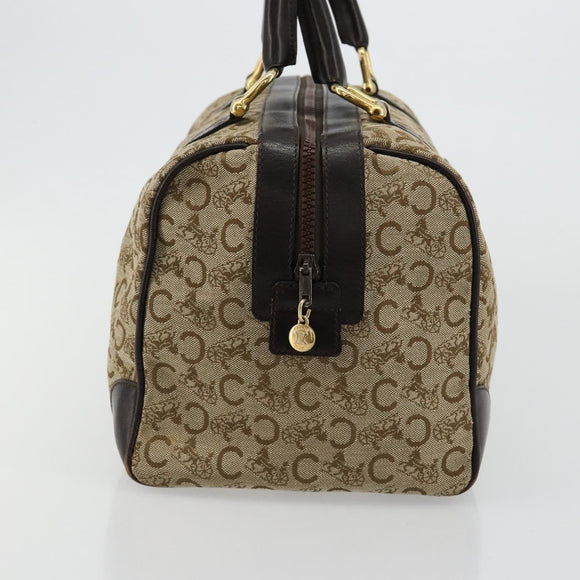 CELINE C Sulky Hand Bag Canvas Beige Gold Auth ka4451A