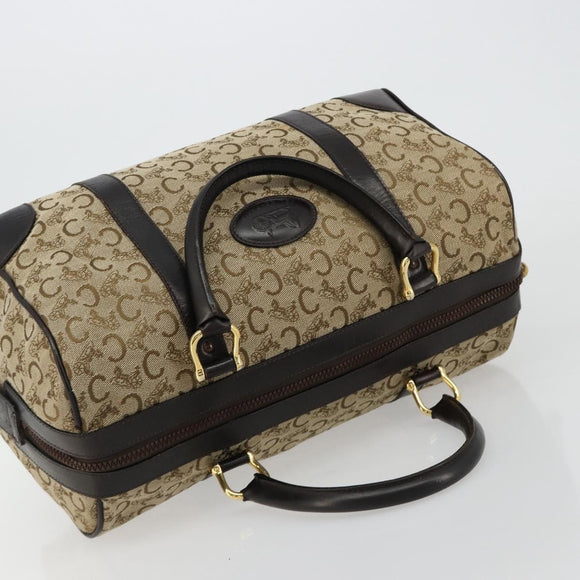 CELINE C Sulky Hand Bag Canvas Beige Gold Auth ka4451A