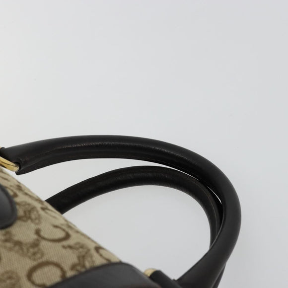 CELINE C Sulky Hand Bag Canvas Beige Gold Auth ka4451A