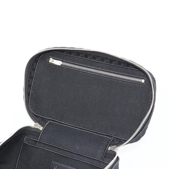 Christian Dior Vanity Hand Bag Canvas Black Silver Auth ka4453M