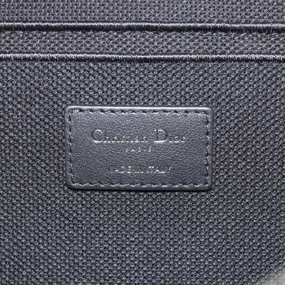 Christian Dior Vanity Hand Bag Canvas Black Silver Auth ka4453M