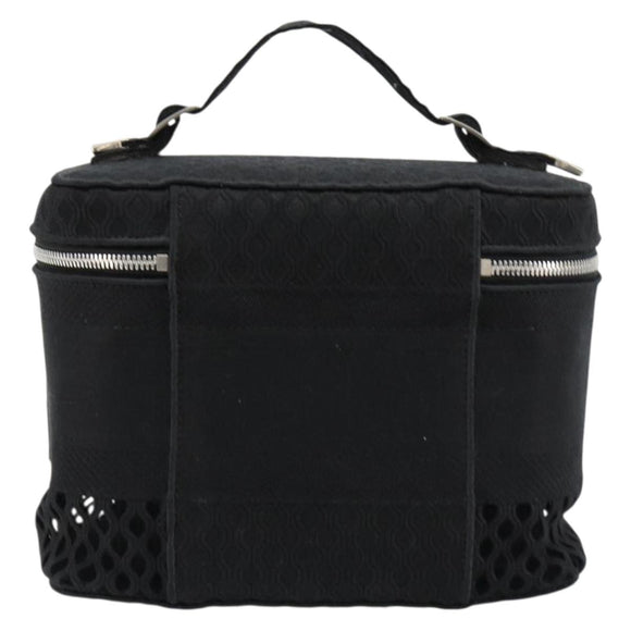 Christian Dior Vanity Hand Bag Canvas Black Silver Auth ka4453M