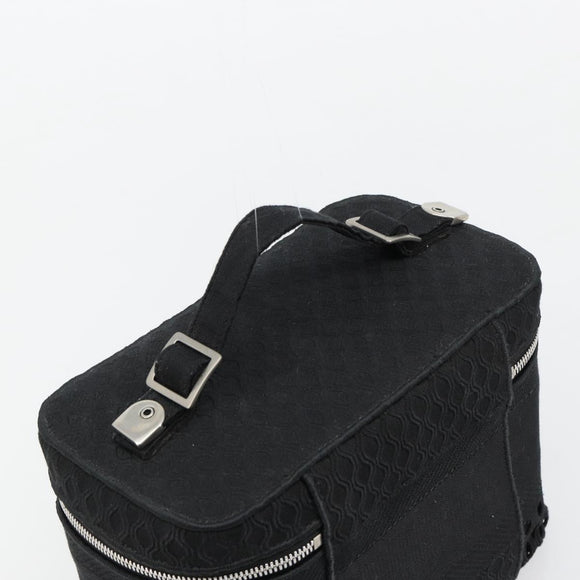 Christian Dior Vanity Hand Bag Canvas Black Silver Auth ka4453M