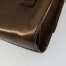 Salvatore Ferragamo Vala Chain Bag Patent leather Bronze Gold Auth ka4455-15