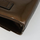 Salvatore Ferragamo Vala Chain Bag Patent leather Bronze Gold Auth ka4455-16