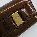 Salvatore Ferragamo Vala Chain Bag Patent leather Bronze Gold Auth ka4455-17