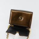Salvatore Ferragamo Vala Chain Bag Patent leather Bronze Gold Auth ka4455-10