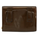 Salvatore Ferragamo Vala Chain Bag Patent leather Bronze Gold Auth ka4455-2