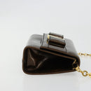 Salvatore Ferragamo Vala Chain Bag Patent leather Bronze Gold Auth ka4455-3