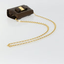 Salvatore Ferragamo Vala Chain Bag Patent leather Bronze Gold Auth ka4455-7