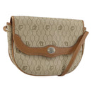 Christian Dior Honeycomb Canvas Shoulder Bag PVC Beige Gold Auth ka446-1