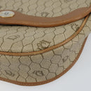 Christian Dior Honeycomb Canvas Shoulder Bag PVC Beige Gold Auth ka446-10