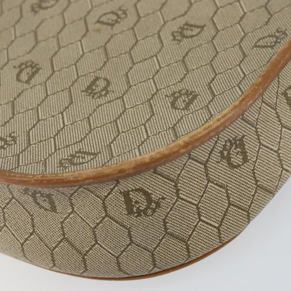 Christian Dior Honeycomb Canvas Shoulder Bag PVC Beige Gold Auth ka446