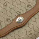 Christian Dior Honeycomb Canvas Shoulder Bag PVC Beige Gold Auth ka446-14
