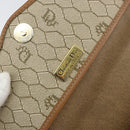 Christian Dior Honeycomb Canvas Shoulder Bag PVC Beige Gold Auth ka446-16