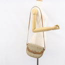 Christian Dior Honeycomb Canvas Shoulder Bag PVC Beige Gold Auth ka446-21