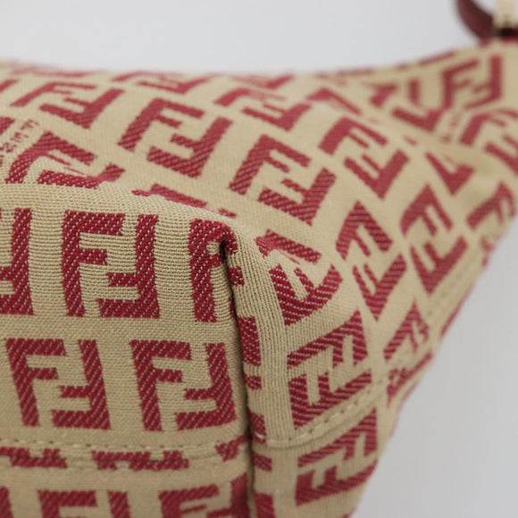 FENDI Zucchino Canvas Handtasche Rot Gold Authentisch ka4463V