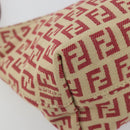 FENDI Zucchino Canvas Handtasche Rot Gold Authentisch ka4463V-14
