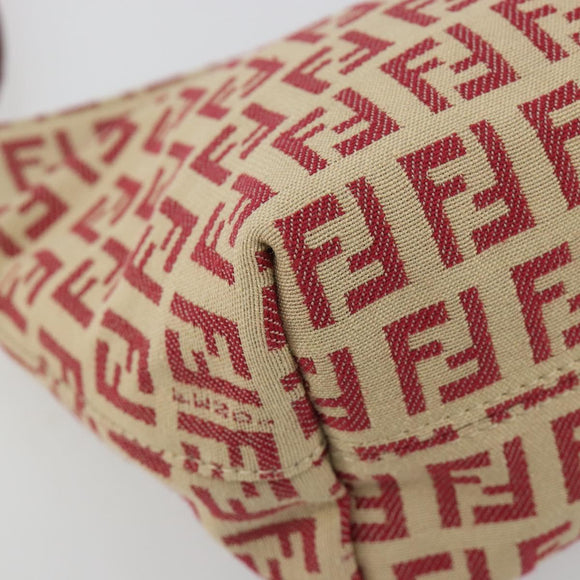 FENDI Zucchino Canvas Handtasche Rot Gold Authentisch ka4463V